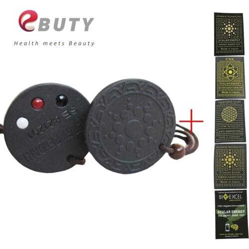 EBUTY Pure Lava Pendant FIR Energy Jewelry Health Set with Anti-Radiation Sticker Best Gift with Box