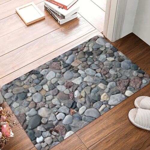 Pebble Beach Doormat Carpet Mat Rug Polyester Non-Slip Floor Decor Bath Bathroom Kitchen Living Room 40x60