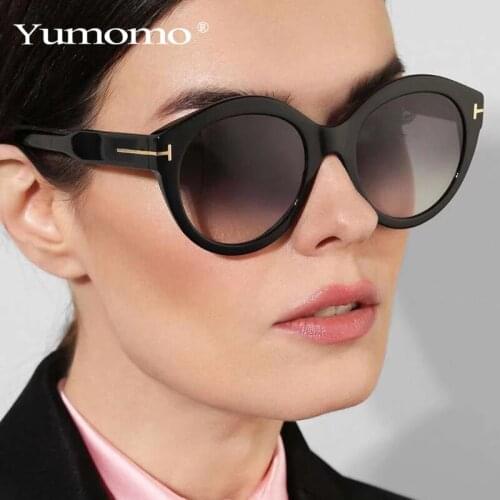 2021 New Fashion Brand TOM Sunglasses Women Designer Vintage Round T Sun Glasses Female Eyewear Gradient Frame Shades Men Oculos