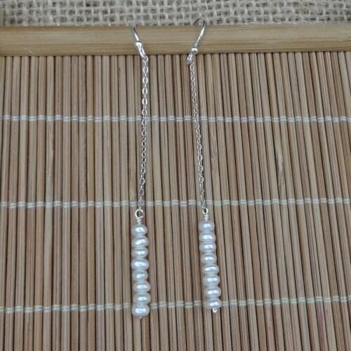 New delicate simple natural freshwater 5-6MM pearl handmade earrings