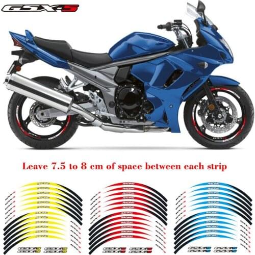 New Motorcycle front&Rear Edge Outer Rim Sticker 17inch Wheel Decals Reflective waterproof stickers For Suzuki GSX-S
