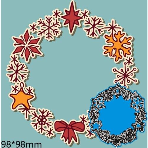 New Cutting Metal Dies Hollow Wreath New Stencils DIY Scrapbooking Paper Cards Craft Making Craft Decoration 98*98mm