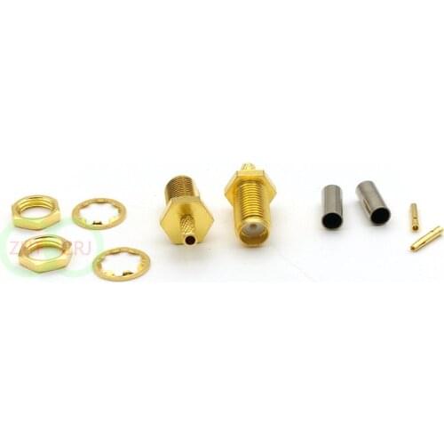 1000pcs SMA Female Crimp Connector adapter for Coaxial RG174 RG178 RG316 LMR100 Cable New