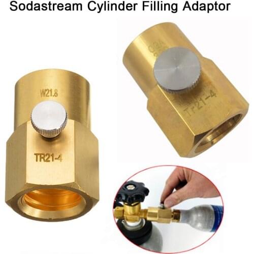 TR21-4 to CGA320/W21.8 Soda Maker Cylinder Refill Adapter Tank Connection Kit refill adapter features high quality bleed valve