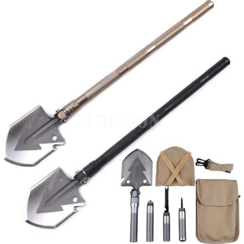 5Pcs/Lot Professional Military Tactical Multifunction Folding Shovel Outdoor Folding Camping Shovel Survival Spade Tool