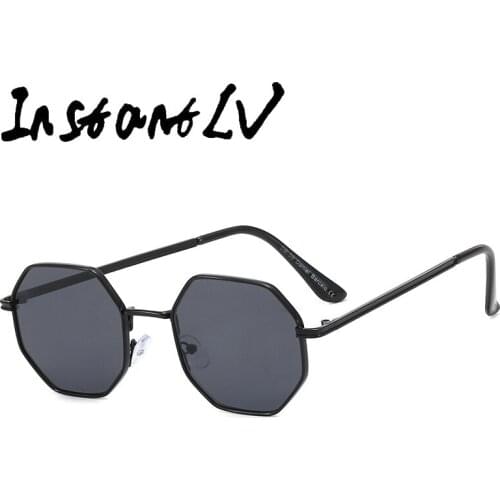 2020 Square Sunglases Men Hexagon Sun glasses Mannen Women Metal Frame Fishing Glasses Gold gray Eyewear lentes de sol hombre