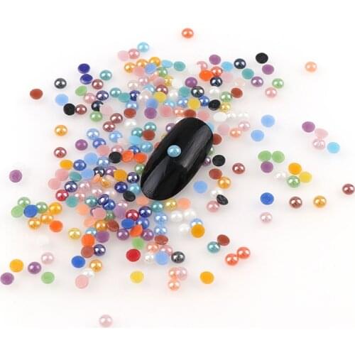 500Pcs Mix Color Half Round 3mm/4mm Ceramics Rhinestone Flatback Charm For DIY 3D Nail Art Manicure Decor/DIY Phone Decor