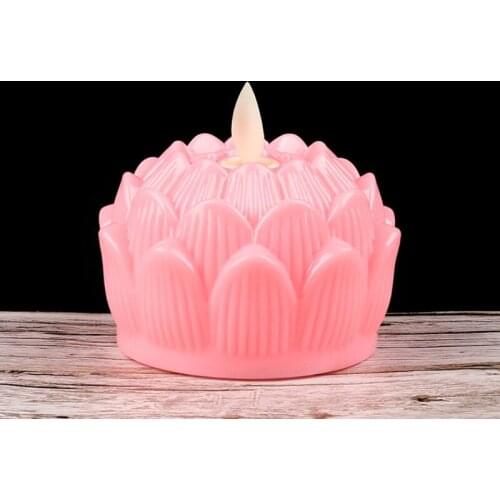 Lotus LED Candles Candle Batteries Operated Flame Candle Light Beautiful for Festival Lamp Decoration Home Garden