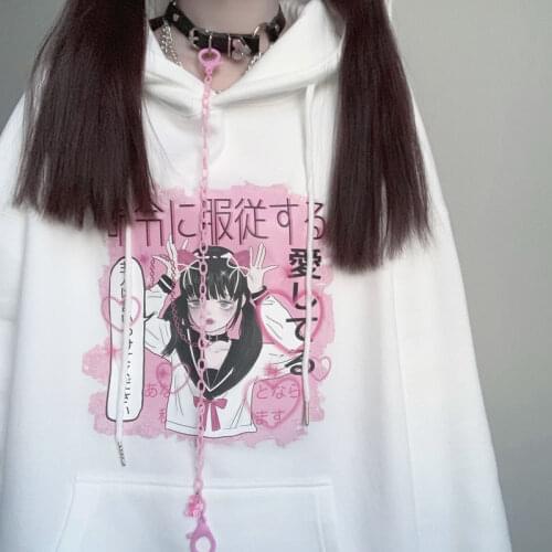 Y2k Hoodies Cute Cartoon Harajuku Anime Aestheti Print Oversized Hoodie Long Sleeve Sweatshirt Pullovers Women Hoodies Hoody top