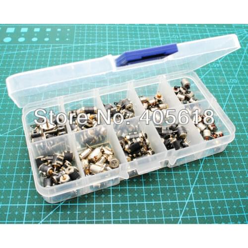 Top 50pcs 4 Wire 2 Phase micro stepper motor Miniature stepper motor Ten Types with Plastic Tool Box