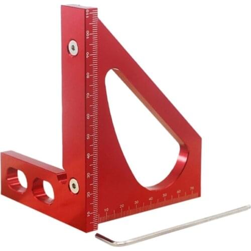 Aluminum Alloy Miter Square Protractor Triangular Metric Ruler DIY Metal Woodworking Red For Tent Engineering Measuring Tool