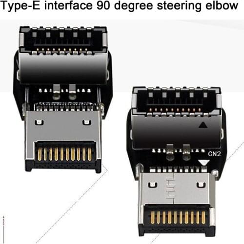 USB 3.1 Front Panel Internal Connector Type E 90 Degree Angled Adapter