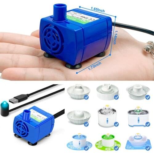 Water Pump LED Light Pet Cat Water Fountain Motor Accessories Replacement for Cat Flowers Drinking Bowl Water Dispenser