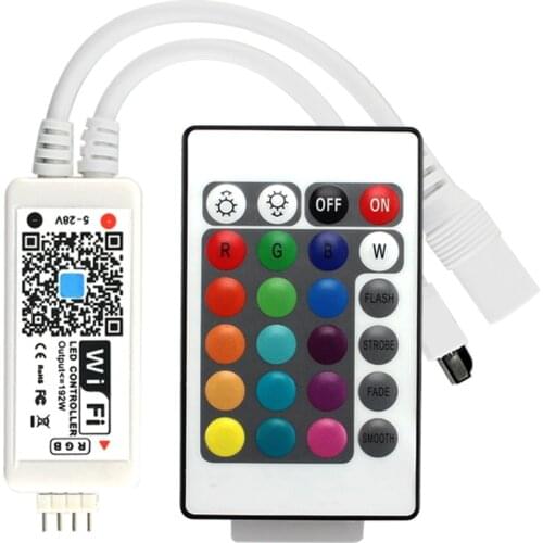 Wifi Smart RGB LED Controller 24 Keys Remote Control for LED Strip Lights _WK
