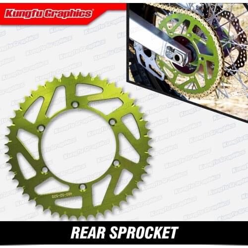 KUNGFU GRAPHICS Rear Aluminum Steel Sprocket 52T for KX125 250F 450F 500 KLX250S 300 RMZ250S(Check Fitment in Description)