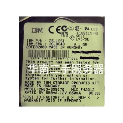 IBM DNES-309170W 9G/9.1G 68pin SCSI hard drive 25L1951 36L8648