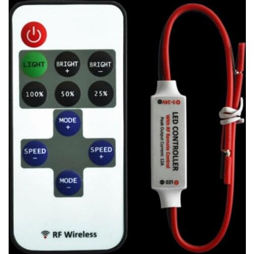 1set Mini Wireless Single Color Remote Control Dimmer DC 12V 11keys RF LED Controller for led Strip light SMD 5050 / 3528