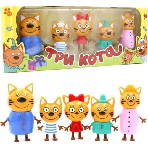 2020 New Russian Three Happy e Cat kid Cats Cookie Candy Pudding plush Doll Action Figure children Toy Christmas Gift 27-33cm