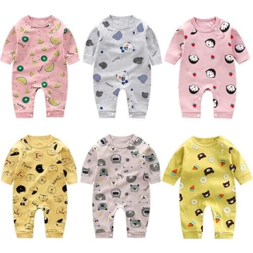 2021 Baby Boys Girls Romper Cotton Long Sleeve Cartoon Print Jumpsuit Infant Clothing Autumn Newborn Baby Clothes