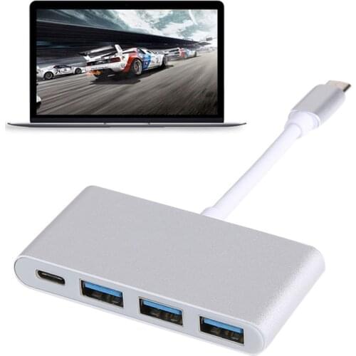 4in1 UBS 3.1 Type-C Male Input Port to 1 Type-C 3 USB 3.0 Female USB-C Charging Port Output Aluminum Shell HUB Adapter Cable