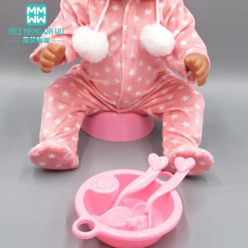 Doll house scene accessories Fits 43cm new born doll accessories and 45cm American doll simulation tableware bottle food