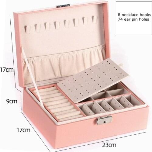 Leather Jewelry Box Travel Jewelry Organizer Multifunction Necklace Earring Ring Storage Box Women Gifts