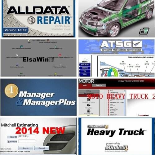 2021 Hot Alldata 10.53 Software OD5 All data +ElsaWin+Vivid+atsg+AutoData+heavy truck auto repair diagnosis 24 in 1tb hdd usb3.0