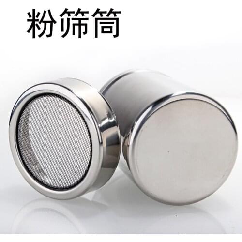 Baking tools stainless steel sieve tube green tea powder cocoa powder tank sugar powder sieve home spice jar 1set/lot