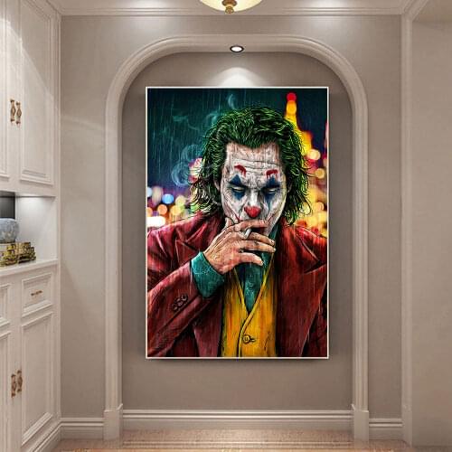Movie Star Joker Oil Canvas Painting Comic Joker Posters and Prints Wall Decor Painting Wall Pictures for Living Room Decoration
