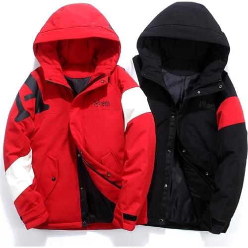 Winter Warm Men Jacket Coat Casual Hooded White Duck Down Parka Male Mens Winter Down Jacket Fshion With Hood Black White