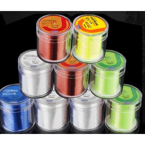 500M Fishing Line Justron Nylon Super Strong Wear-resistant 2LB - 40LB 5 Colors Japan Road Pole Nylon Line for Sea Poles X600B