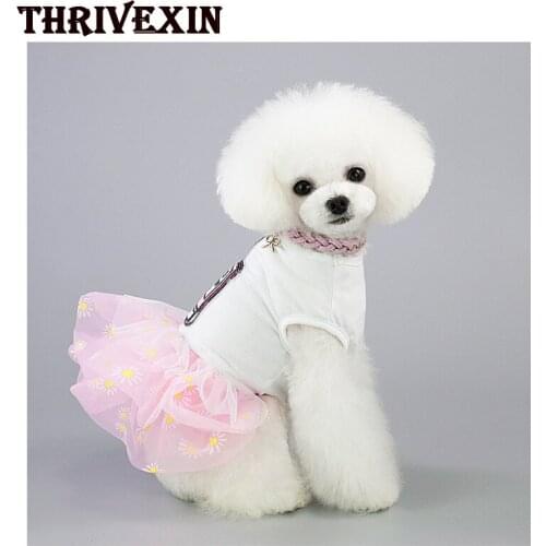 Cute Pet Dog Clothes Dresses Teddy Cat Spring and Summer Princess Dress Tutu Veil Skirt for Small Middle Dogs Pet Clothing