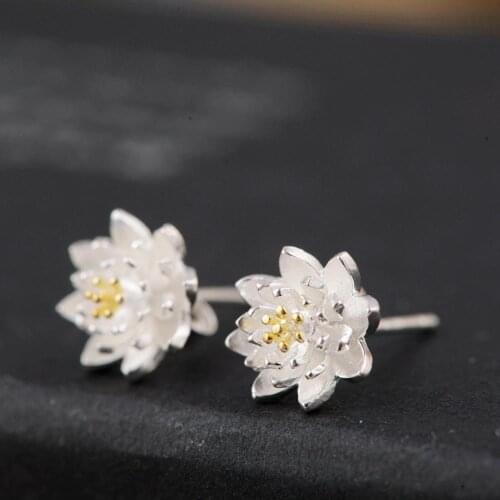 925 Sterling Silver Flower Stud Earrings Cute Women Earrings Vintage Party Wedding Jewelry Gifts for Girls Women Jewelry Lovely