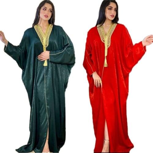 Muslim Open Abaya Cardigan Maxi Robe Gown For Women Turkish Arab Jilbab Batwing Sleeve Ramadan Islamic Open Kimono Middle East