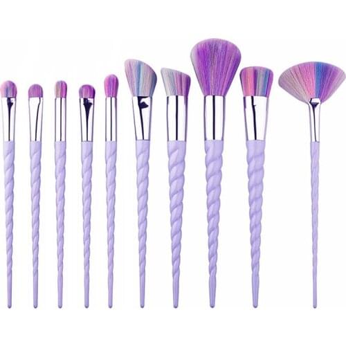 10Pcs Makeup Brushes Set Spiral Stripe Foundation Powder Blush Eyeshadow Concealer Lip Eye Make Up Brush Cosmetics Tools