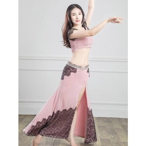 New fashion belly dance womens performance suit top + skirt 2 sets of oriental dance dance clothes