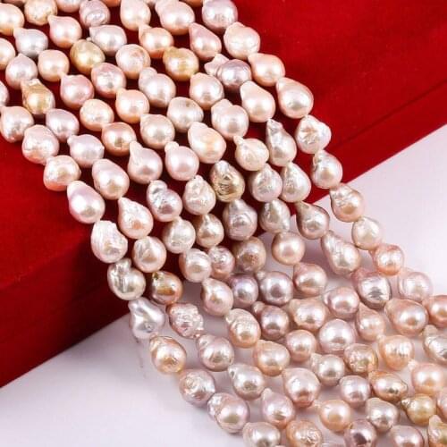 New natural freshwater pearl pink irregular pearl beads used in jewelry making DIY bracelet necklace size 10x13mm