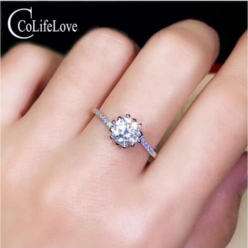 CoLife Jewelry Moissanite Wedding for Woman 1ct D Color VVS1 Grade Moissanite Silver Ring 925 Silver Moissanite Jewelry