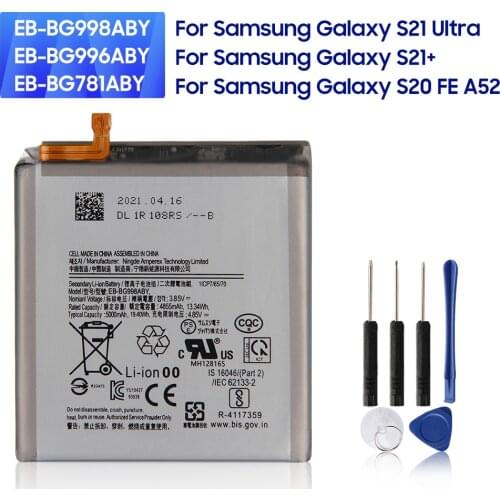 Original Replacement Battery EB-BG998ABY EB-BG996ABY EB-BG781ABY EB-BG991ABY For Samsung Galaxy S21 S21 Ultra S21Plus S20 FE A52