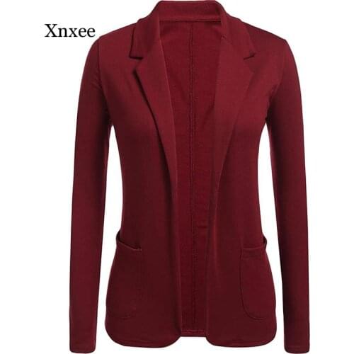 Long Sleeve Coat Women Notched Neck Cardigan Slim Solid Suit Office Lady Casual Work Outwear Suits Female Blazers Clothing
