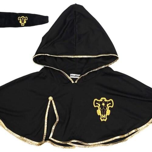 Black Clover Asta Cloak Headband Anime Halloween Cosplay Costume