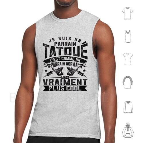 Godfather Tattooed Gift Tank Tops Vest Sleeveless Tattooed Godfather Tattoo Godfather Name Baptism Godfather Godfather Humor