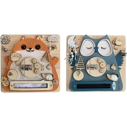 Activity Board Puzzle Basic Life Skills Fine Motor Learning Toys Cute Board Game Gifts for Toddlers