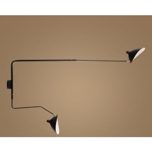 Retro Vintage Rotating Wall Lamp Vintage Loft Industrial Reading Lamp Black Metal Wall Sconce Light Luminaire Long Arm Home Deco