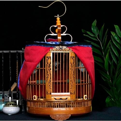 Hand-made Bamboo Bird Cage Bamboo Two-door Carving Long Cage Large Bird Cage Bird House Bird Houses Bird House