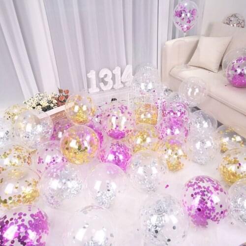 10pcs/lot Clear Balloons Gold Star Foil Confetti Transparent Balloon Happy Birthday Baby Shower Wedding Party Decorations Globos