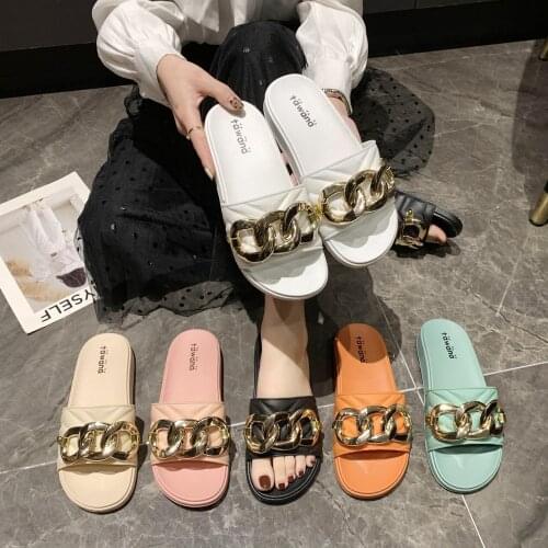Latest Fashion Ladies Outdoor Pu Casual Slippers Women Outdoor Luxury BrandVacation Beach Sandals Casual Flip Flops Women Shoes