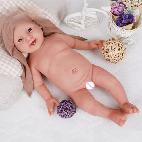 20 Inch Newborn Baby Silicone Doll Cute Girl Gift Toy Happy Female Baby American Doll