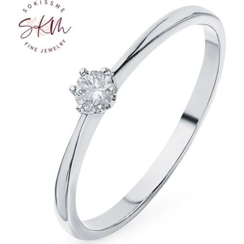 SKM Vintage diamond rings luxury rings for women 14k white gold rings Engagement rings designer Promise Luxury Fine Jewelry