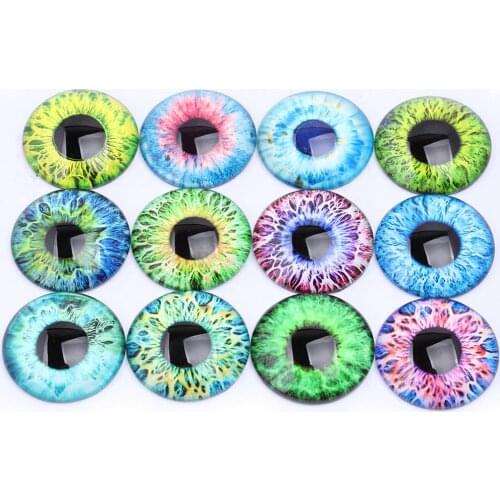 Mixed pupil eye photo glass cabochon 8mm 12mm 14mm 16mm 20mm 25mm diy flatback handmade jewelry finding components